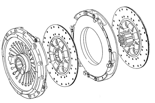 Двухдисковое сцепление Dvuhdiskovoe-sceplenie-Volvo